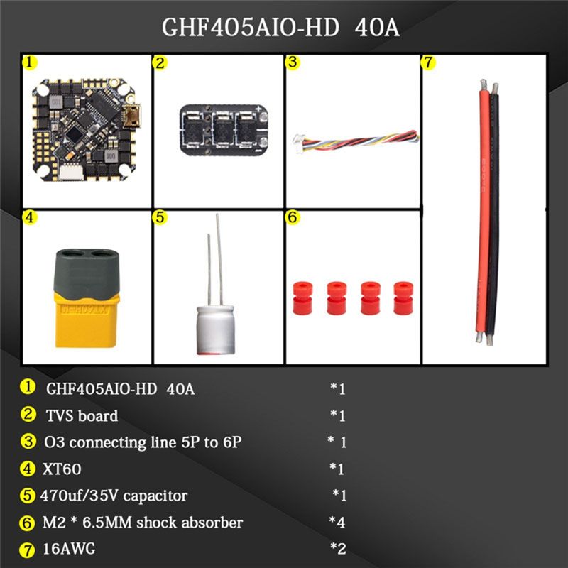 ABTI-GHF405AIO-HD 40A ชุดควบคุ - Fpv Drone Flight Controller บทวิจารณ์และราคา